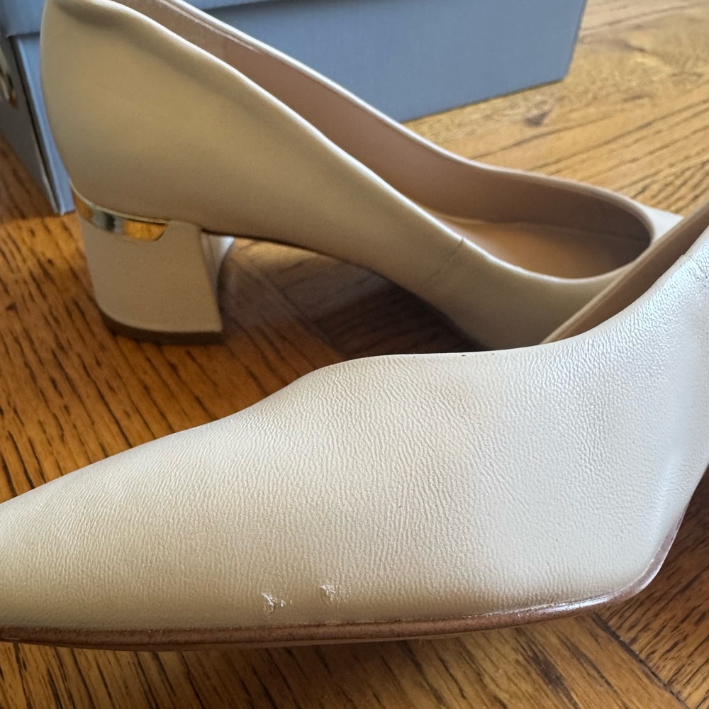 Essex Lane Women's Ivory leather heels - Picture 5 of 6